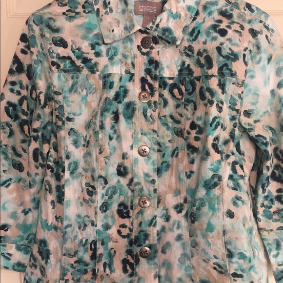 Chico’s Green Blazer Jacket Lightweight  Size 1 - Picture 5 of 8